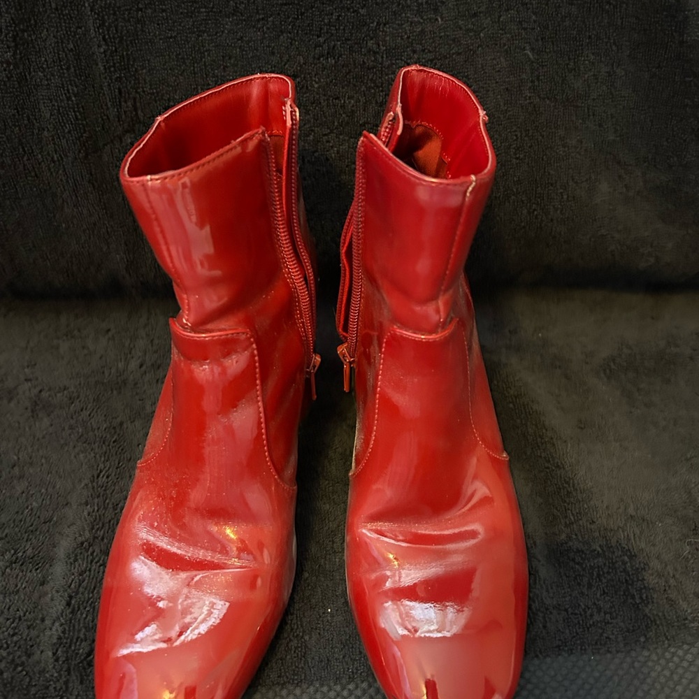 Nine West Red Patent Ankle Booties
